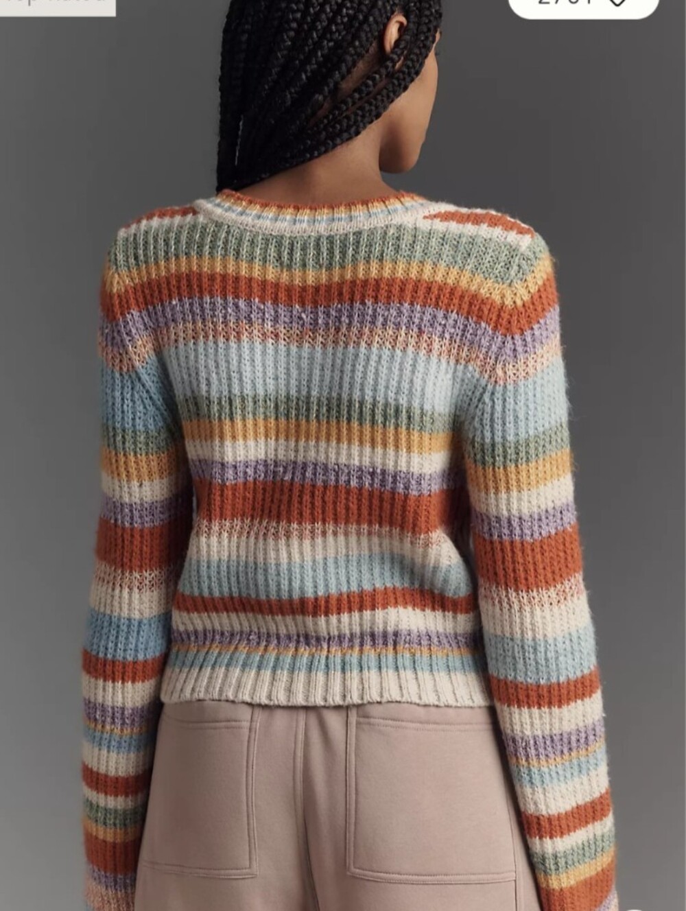 Anthropologie Pilcro Multicolor Striped Ribbed Knit Cardigan Small NWoT - Picture 8 of 8